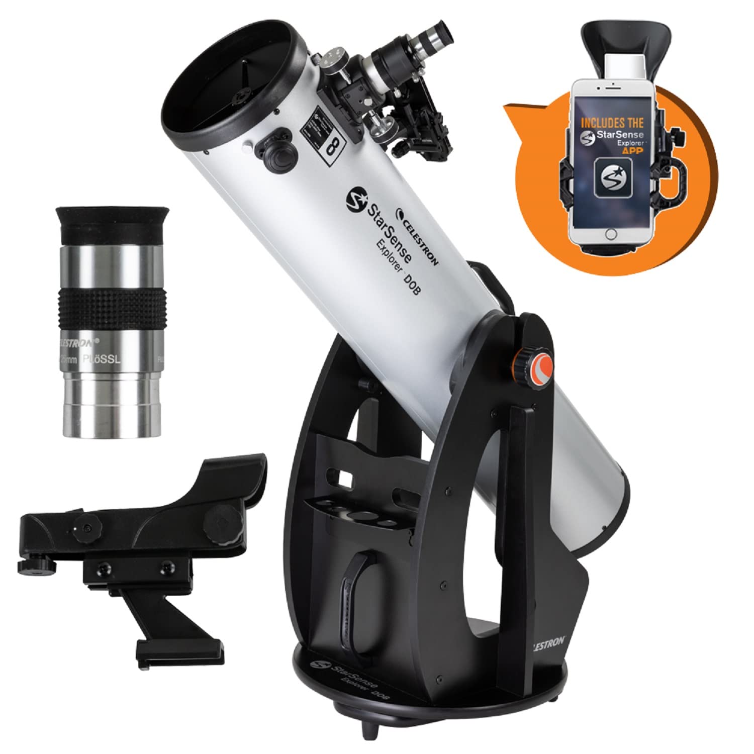 Celestron StarSense Explorer 8-inch telescope with smartphone dock