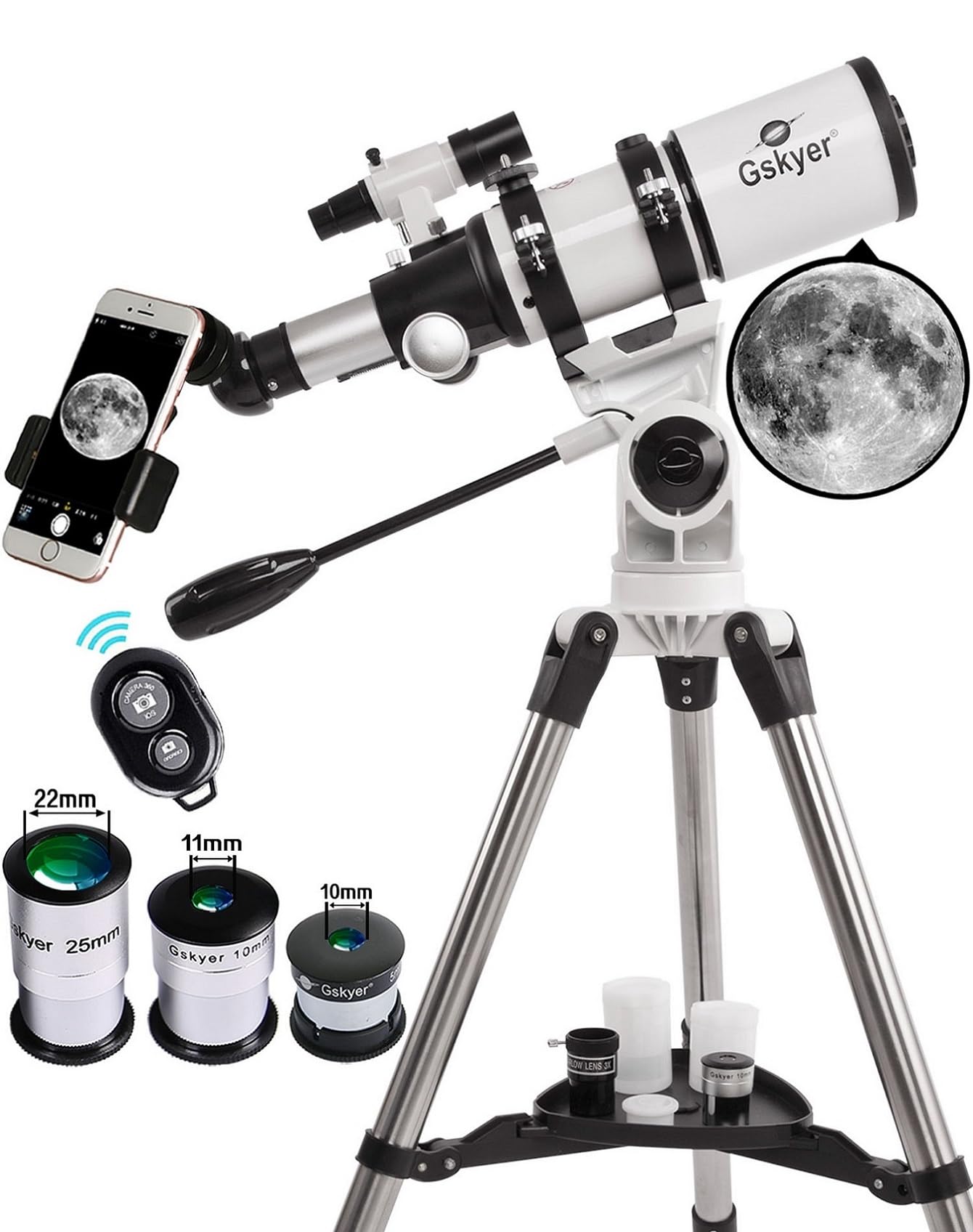 Gskyer 80mm telescope with tripod and accessories
